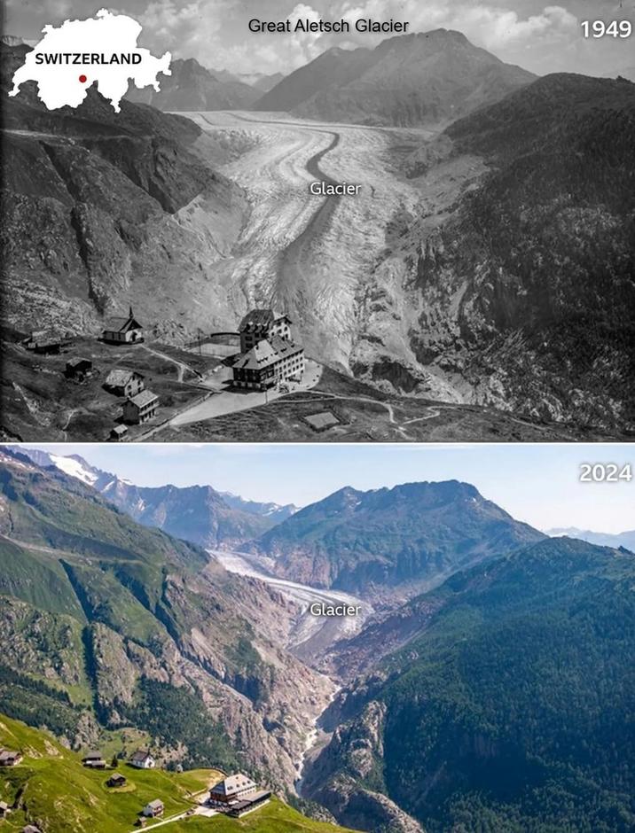 Great Aletsch Glacier 1949 SWITZERLAND Glacier Glacier 2024