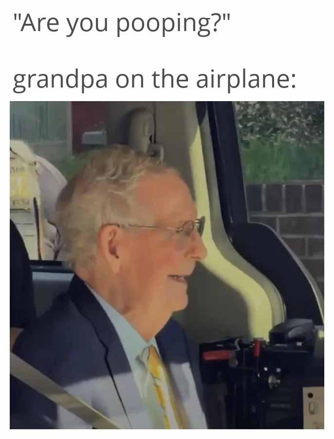 "Are you pooping?" grandpa on the airplane: B.S
