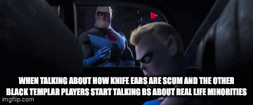 WHEN TALKING ABOUT HOW KNIFE EARS ARE SCUM AND THE OTHER BLACK TEMPLAR PLAYERS START TALKING BS ABOUT REAL LIFE MINORITIES imgflip.com