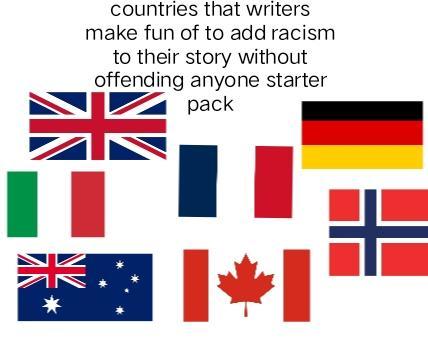 countries that writers make fun of to add racism to their story without offending anyone starter pack NV I