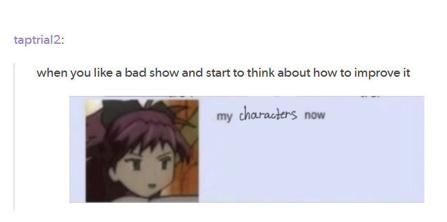 taptrial2: when you like a bad show and start to think about how to improve it my characters now