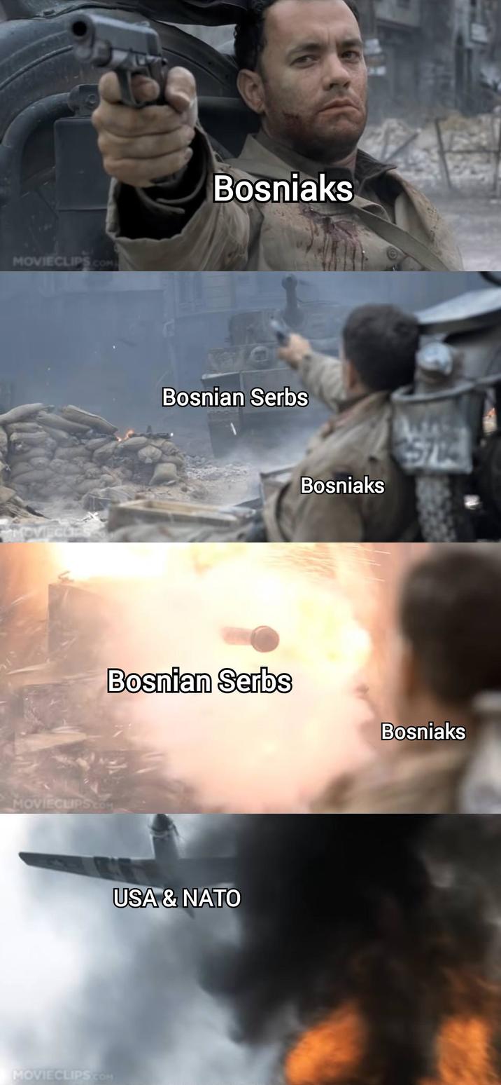 MOVIECLIPS.COM MOVIECLIPS.COM MOVIECLIPS.COM Bosniaks Bosnian Serbs Bosnian Serbs USA & NATO Bosniaks 57 Bosniaks