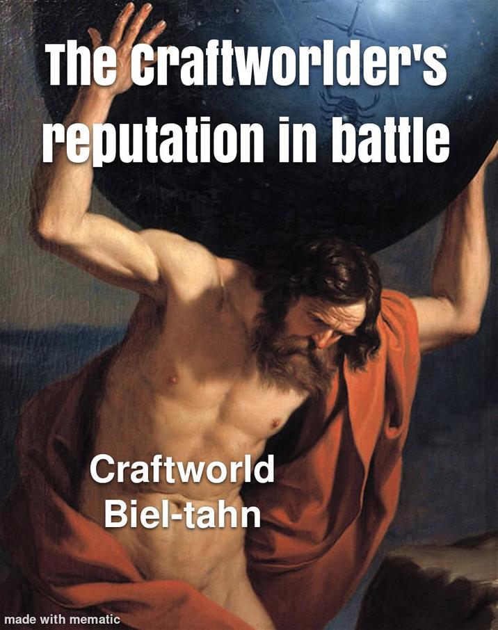 The Craftworlder's reputation in battle Craftworld Biel-tahn made with mematic