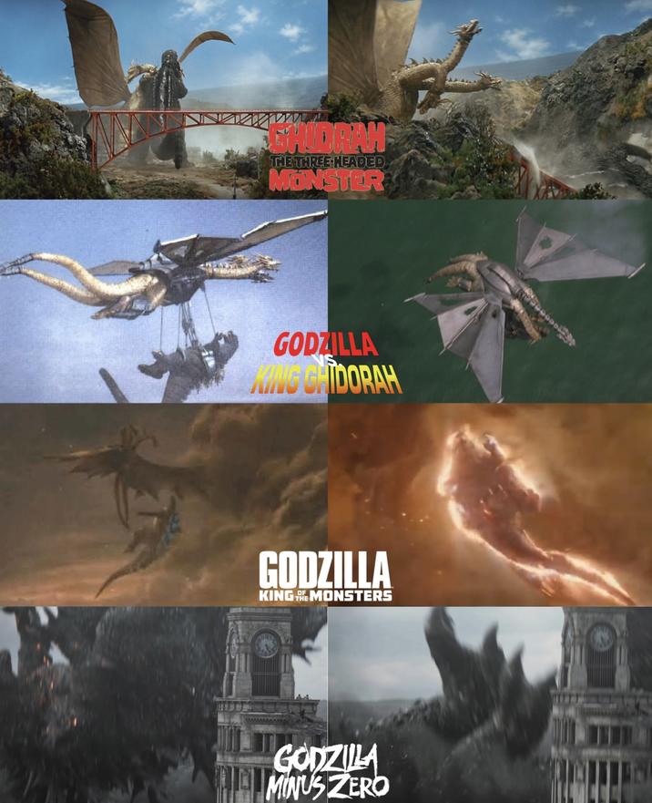 EHIDRAH THE THREE HEADED MONSTER GODZILLA LONG CHIDORAH GODZILLA KING MONSTERS GODZILLA MINUS ZERO