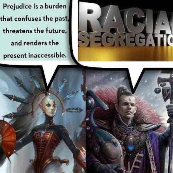 Prejudice is a burden that confuses the past threatens the future, and renders the present inaccessible. RACIA SEGREGATIO