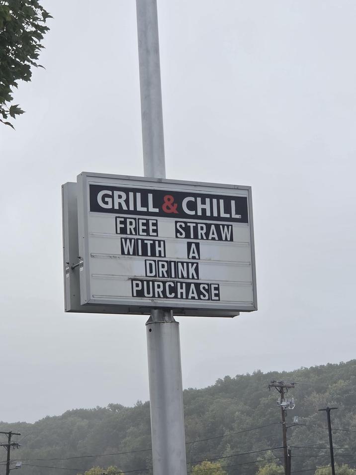 GRILL & CHILL FREE STRAW WITH A DRINK PURCHASE