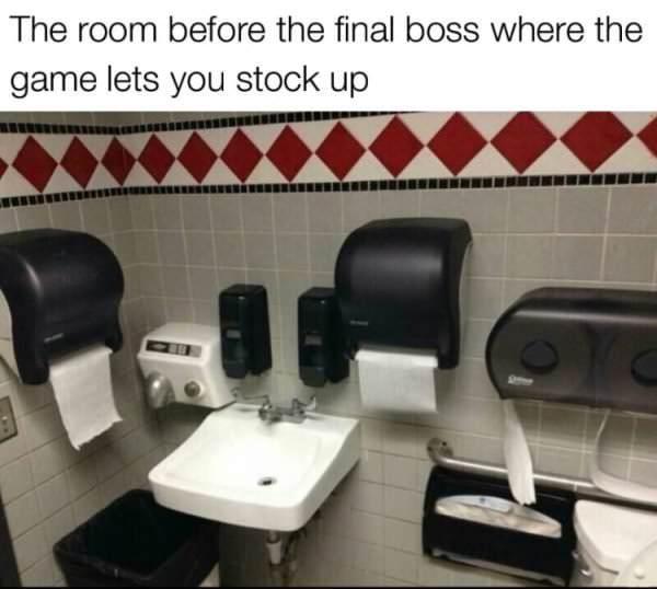 The room before the final boss where the game lets you stock up