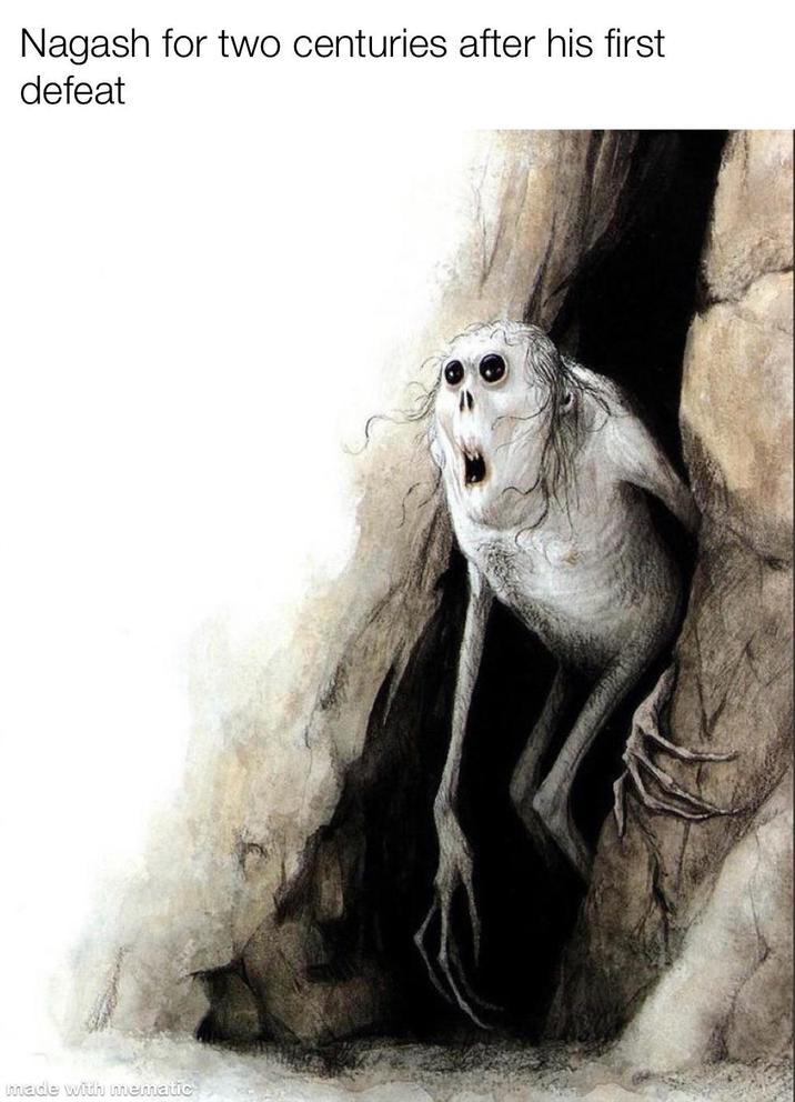 Nagash for two centuries after his first defeat made with mematic