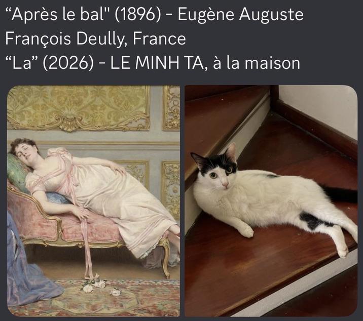 "Après le bal" (1896) - Eugène Auguste François Deully, France "La” (2026) - LE MINH TA, à la maison