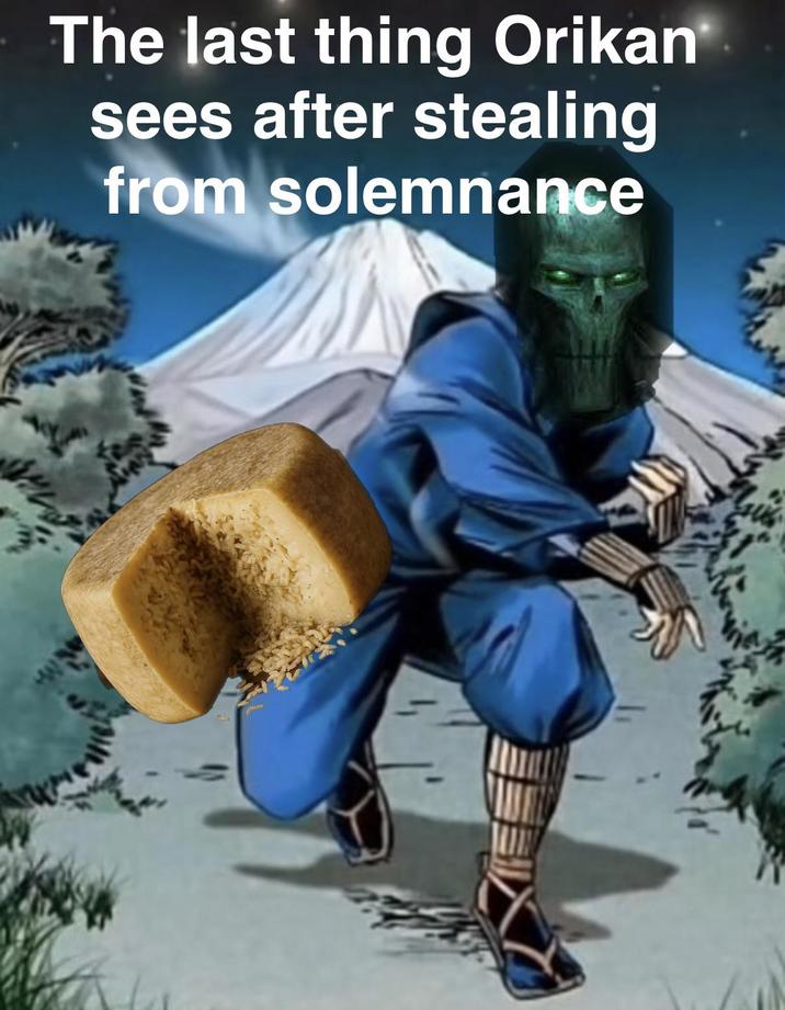 The last thing Orikan sees after stealing from solemnance