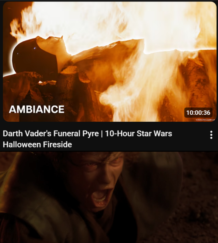 AMBIANCE Darth Vader's Funeral Pyre | 10-Hour Star Wars Halloween Fireside 10:00:36 © 2020 & TM Lama