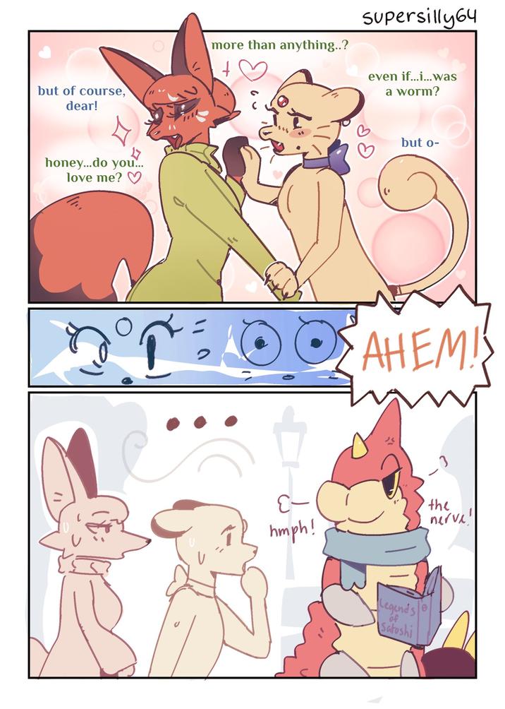 but of course, dear! honey...do you... love me? more than anything..? supersilly 64 even if...i...was a worm? but o- AHEM! E- hmph! 3 the nerve! Legends of Satoshi