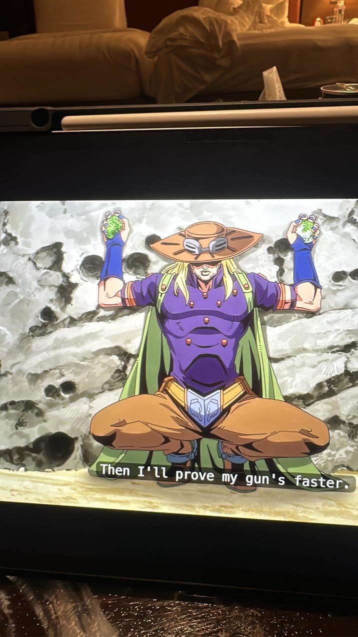 Then I'll prove my gun's faster.