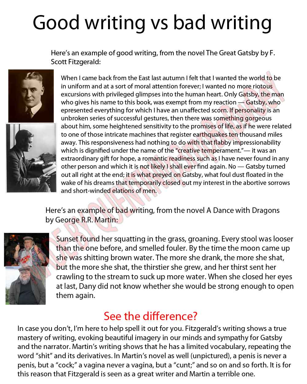 The Great Gatsby Vs A Dance With Dragons Calle Borjesson Quentin 