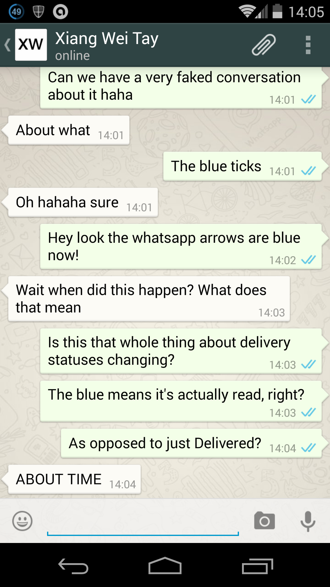 WhatsApp Screenshot Showing Read Receipts WhatsApp Know Your Meme