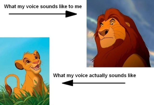 What my voice sounds like to me What my voice actually sounds like