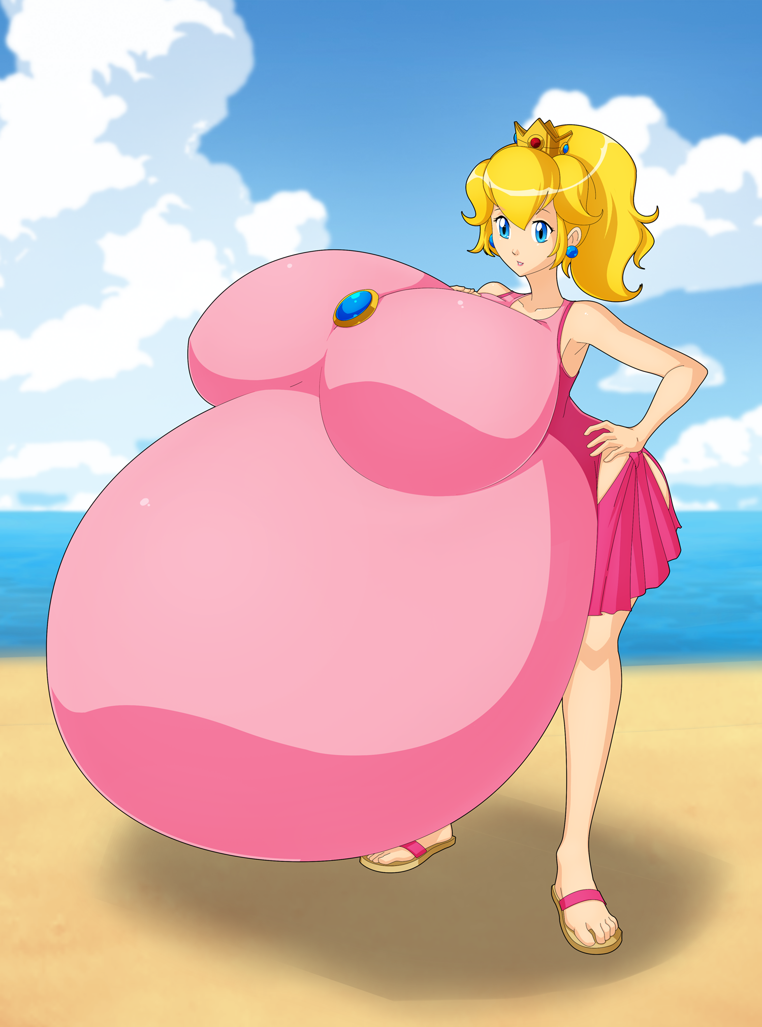 Princess peach belly inflation