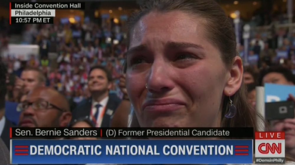 Inside Convention Hall Philadelphia 10:57 PMET Sen. Bernie Sanders (D) Former Presidential Candidate LIVE DEMOCRATIC NATIONAL CONVENTION CNN