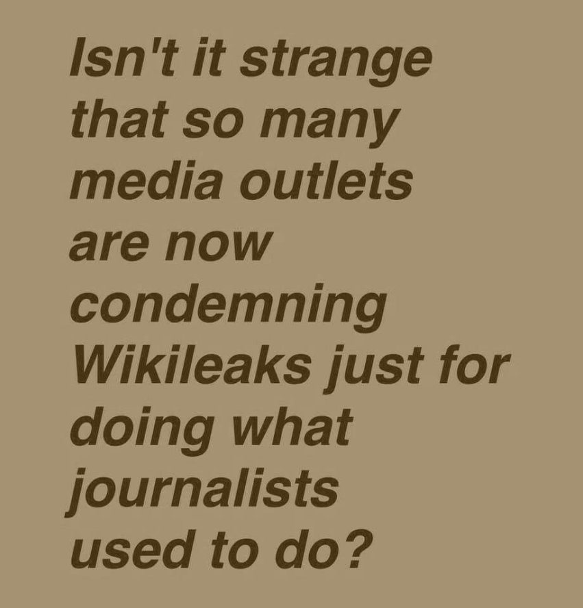 Isn't it strange that so many media outlets are nOW condemning Wikileaks just for doingg what journalists used to do?