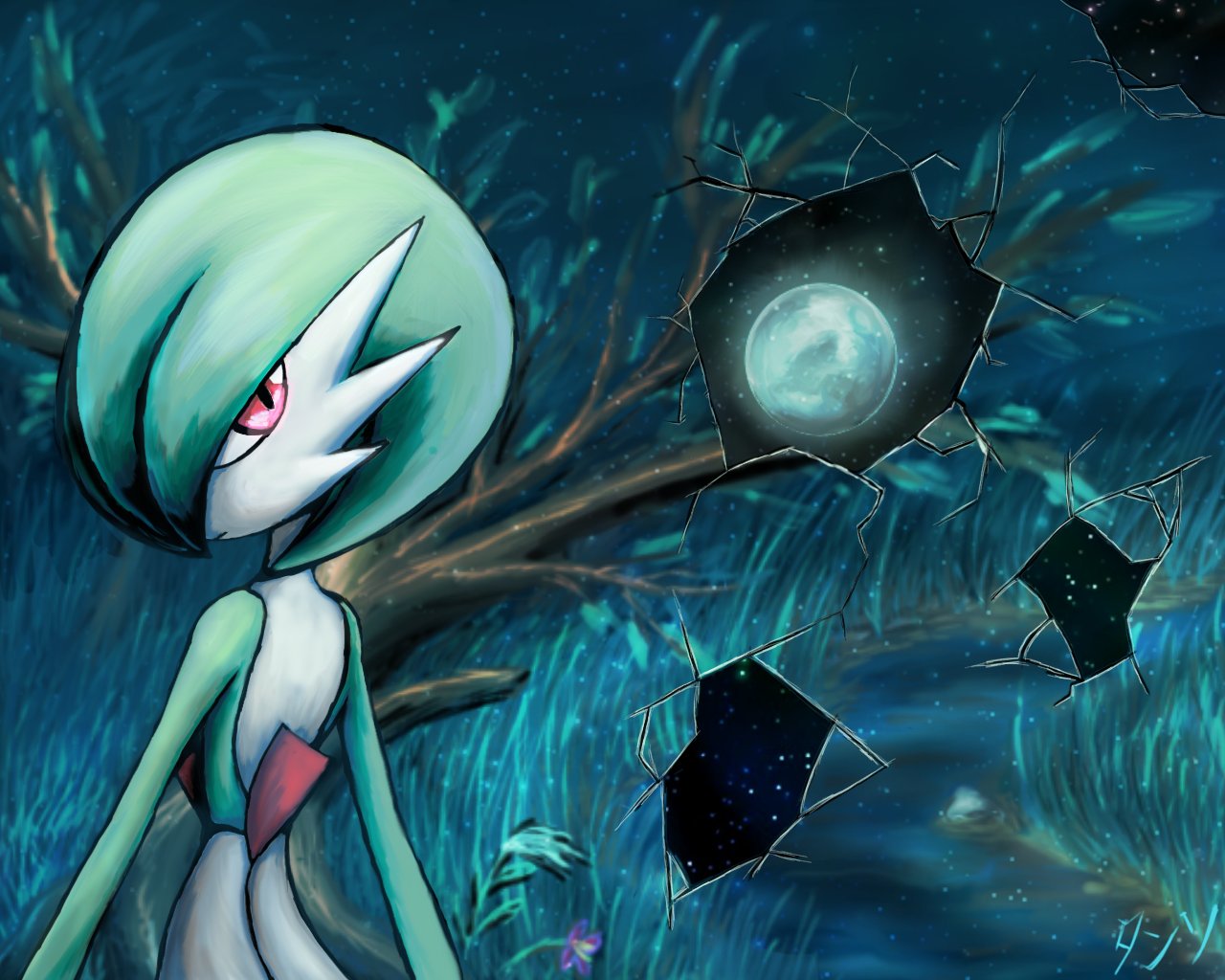 advanced anime digital art, Pokemon female Gardevoir