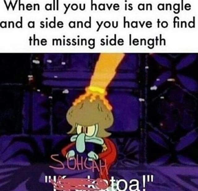 When all you have is an angle and a side and you have to find the missing side lengtlh toal