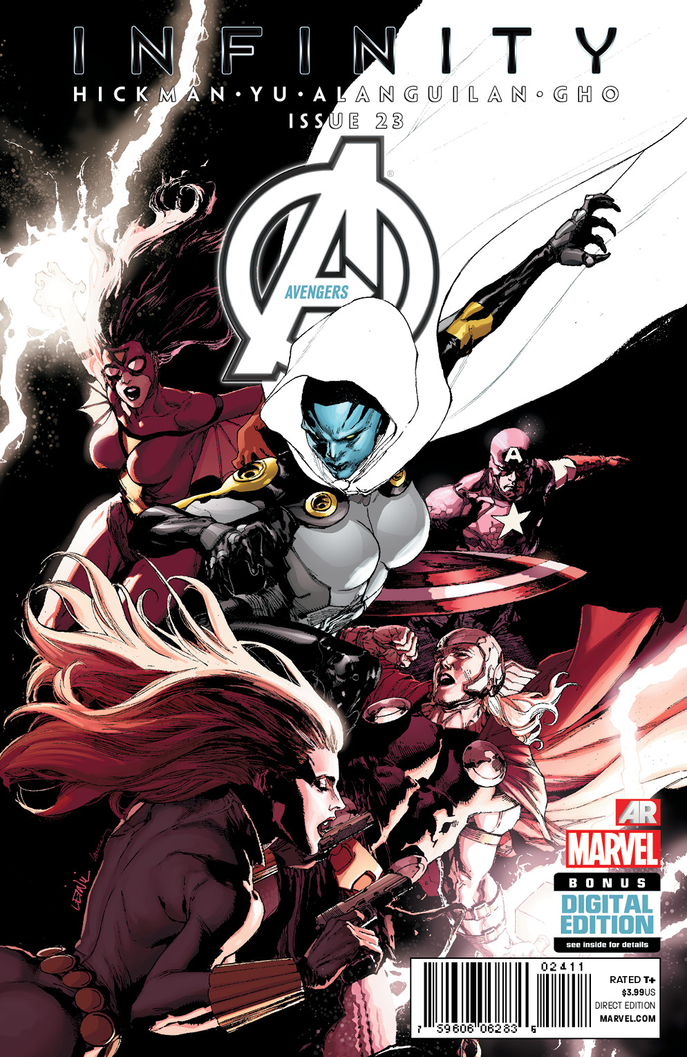 I T Y HICK MAN.YU. ALA NG U I LA N o G H O ISS UE 23 ㄅ AVENGERS AR MARVEL B ONU S DIGITAL ED see inside for details 0241 1 RATED TH $3.99US DIRECT EDITION MARVEL.COM 759606 062836