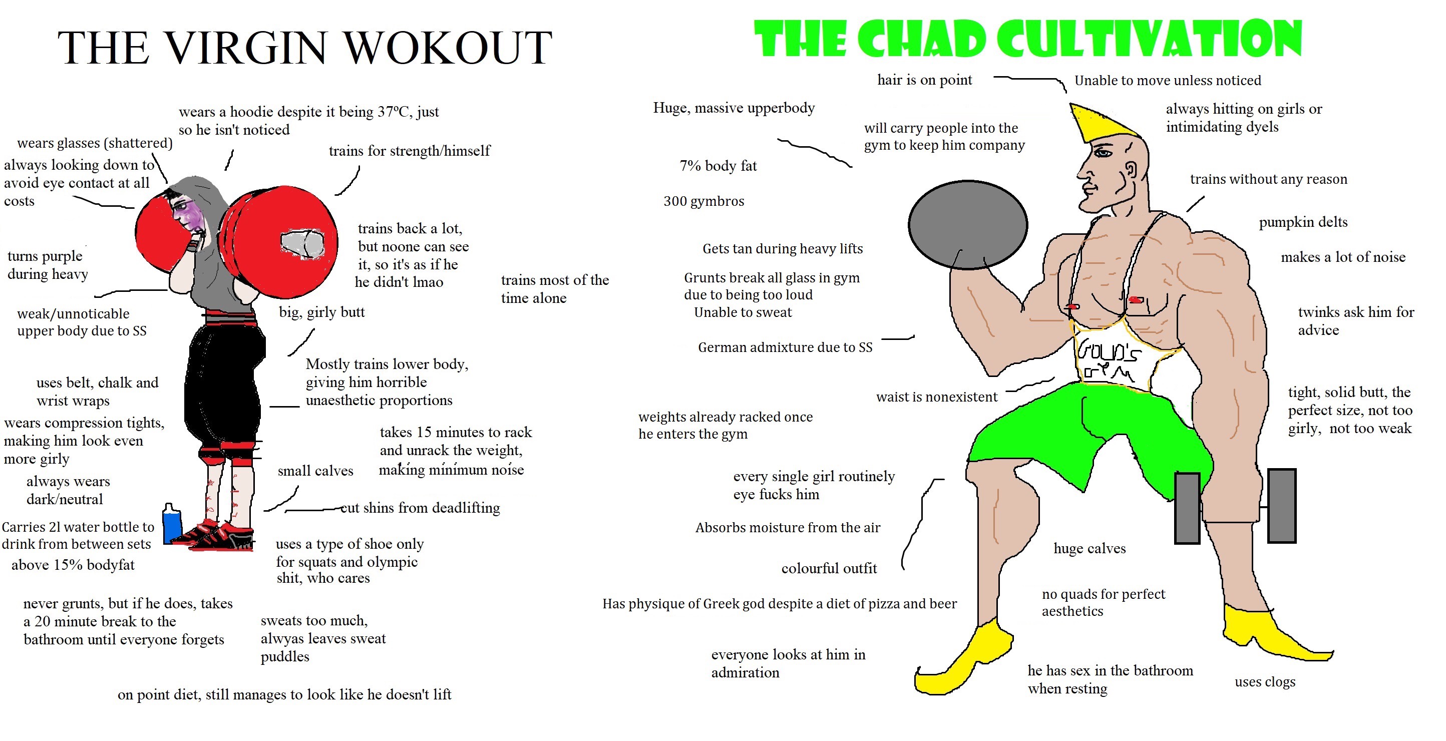 The Virgin Workout Vs The Chad Cultivation Virgin Vs Chad Know