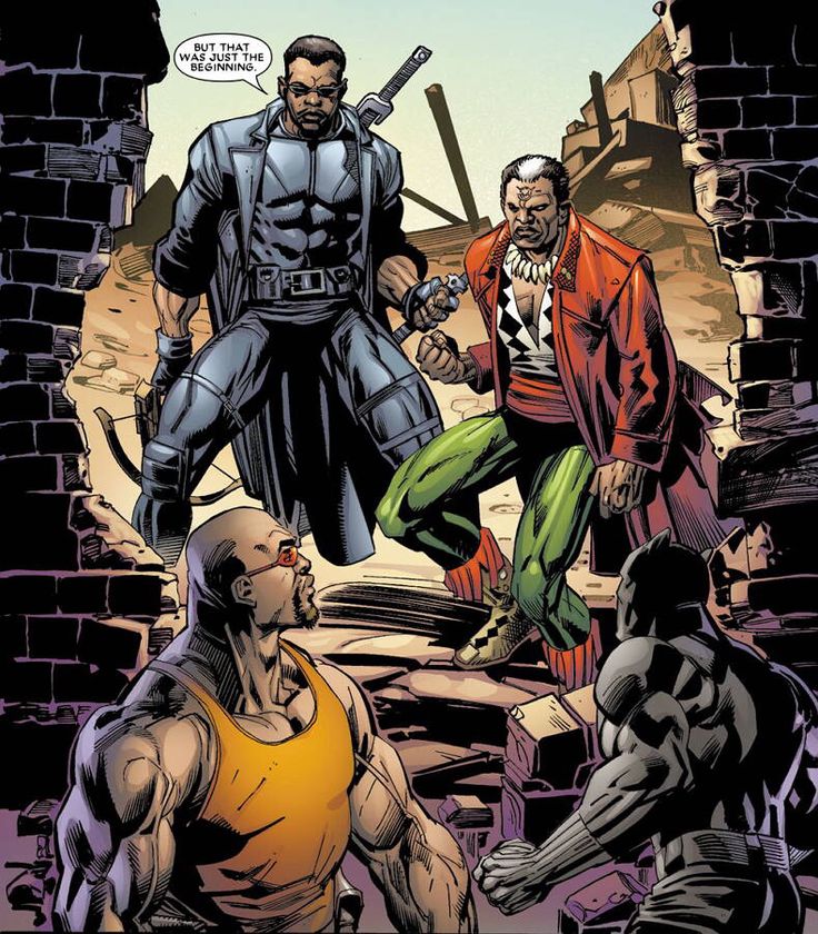 Blade and Brother Voodoo VS Black Panther and Luke Cage