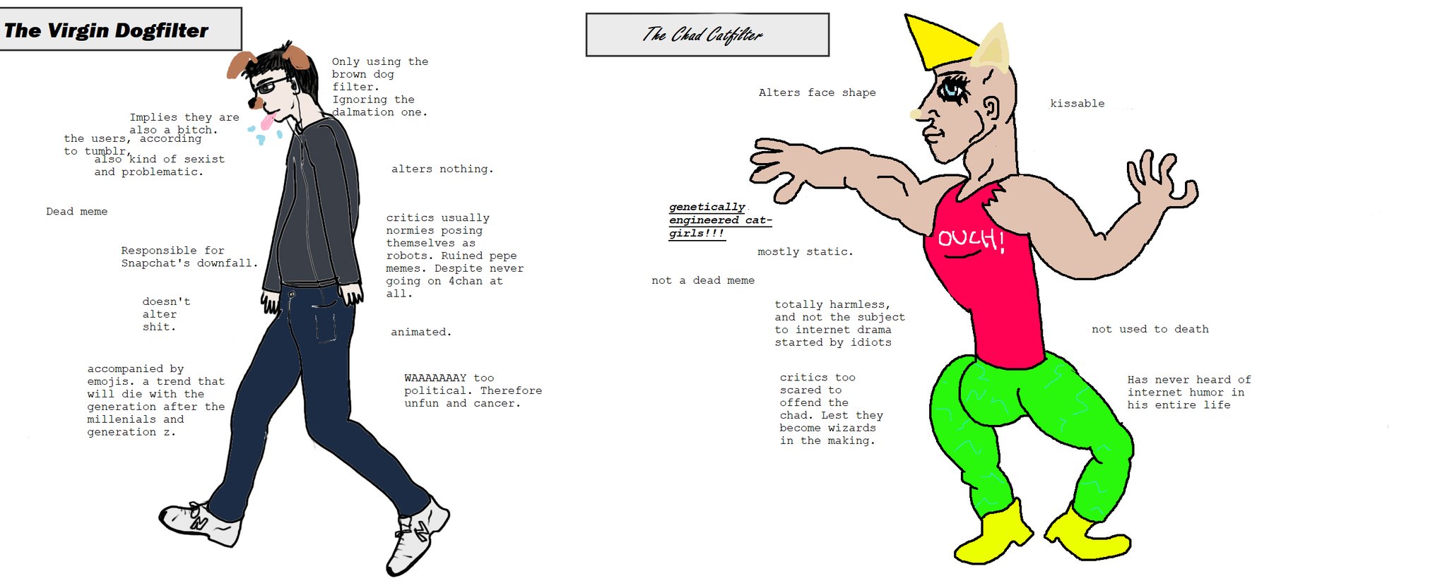 Dogfilter versus Catfilter, Virgin vs. Chad