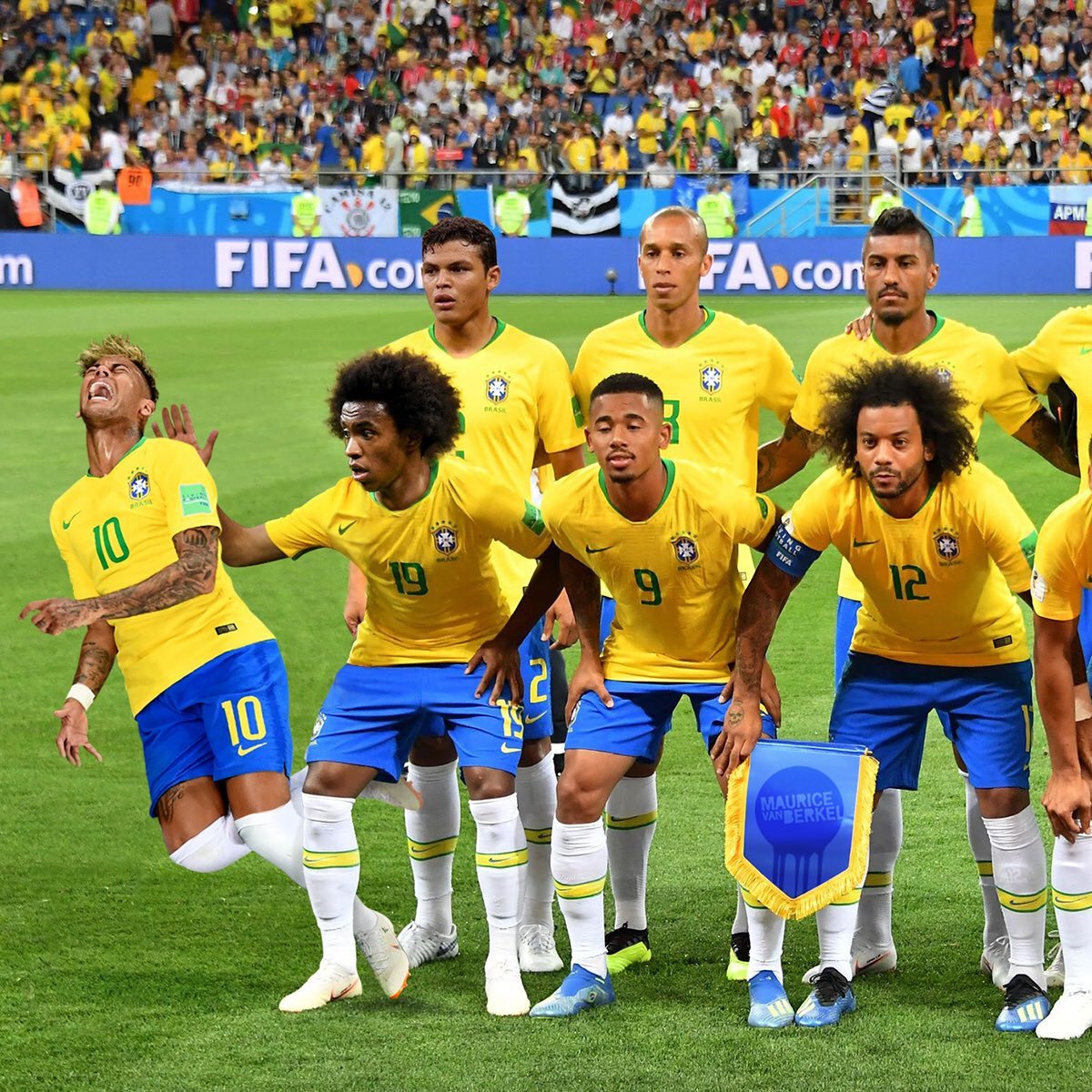 Neymar In Team Photo Neymar Know Your Meme