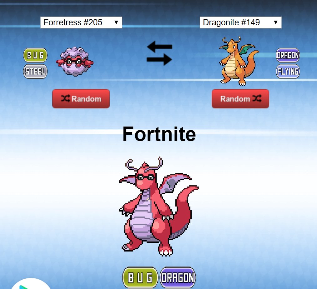 Fortnite Pokefusion Pokemon Fusion Know Your Meme - forretress 205 dragonite 149 bub orrgon steel flying random random x fortnite