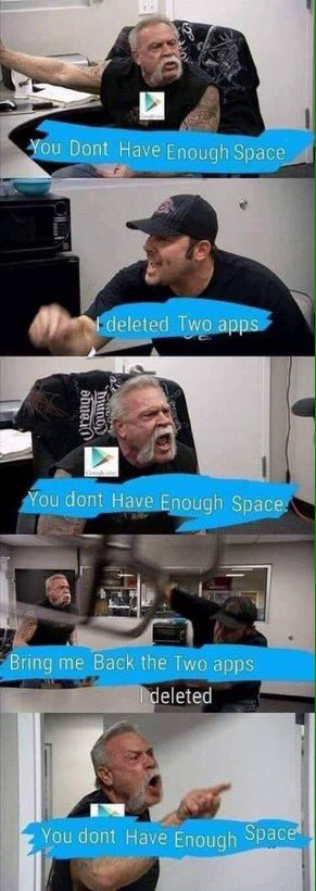 You Dont Have Enough Space delete ou dont nough Space Bring me Back the Two apps eleted You dont Have Enough Spac