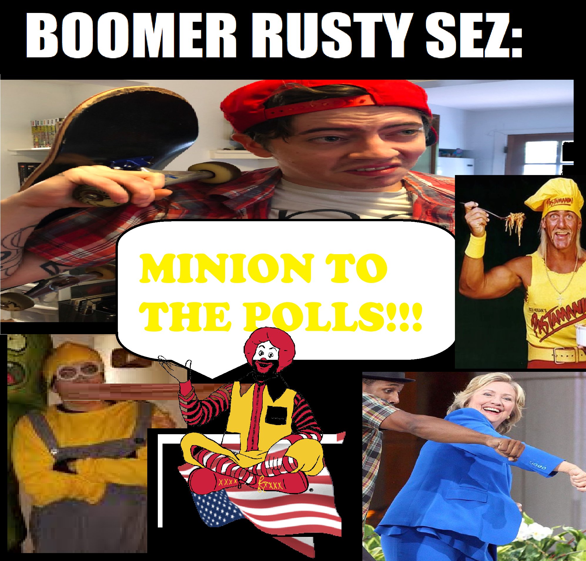 BOOMER RUSTY SE MINION TO THE POLLS! Xx