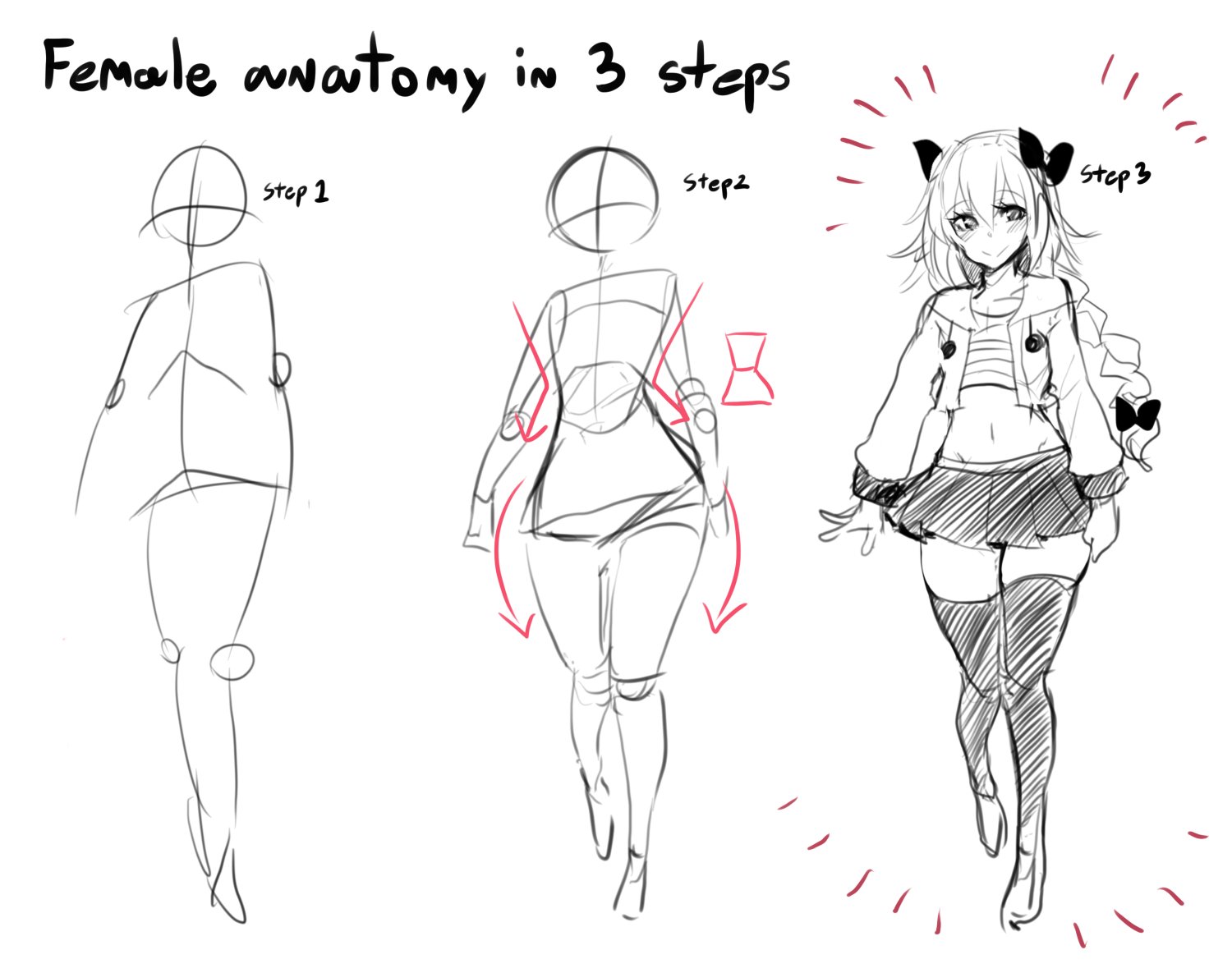 How To Draw Anime Body Female Step By Step For Beginners