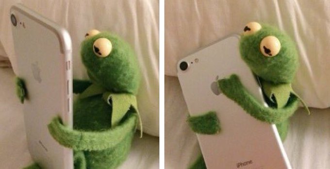 Kermit Loves His Phone Kermit The Frog Know Your Meme