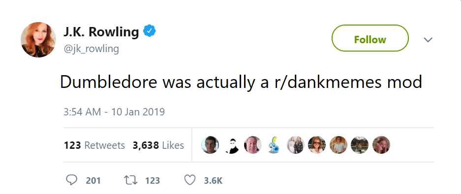 samsung sam's twitter is moderated by jk rowling? : r/meme