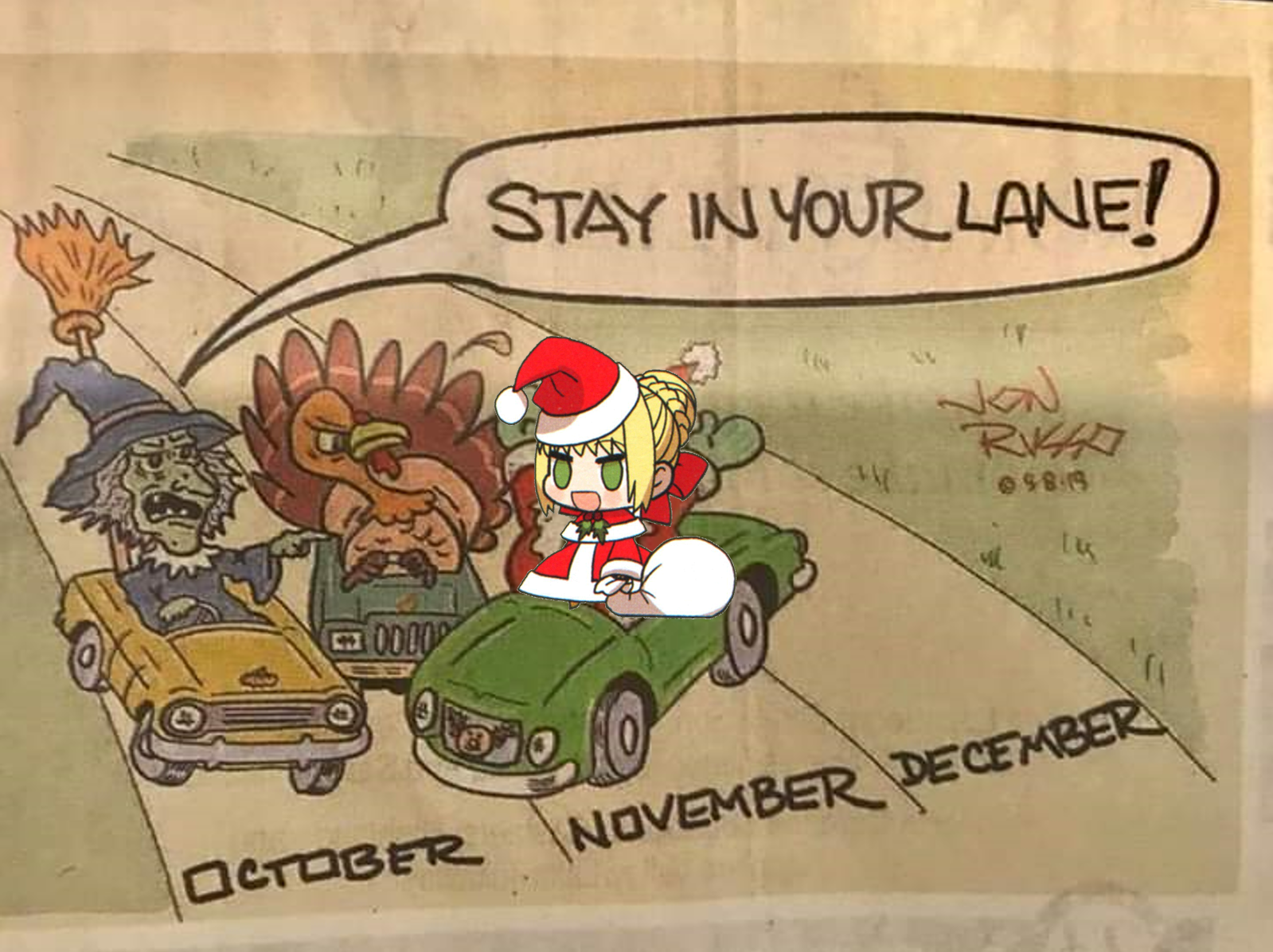 STAY IN YOUR LANE! RVAT S 850 0000 NOVEMBER DECEMBER OCTOBER
