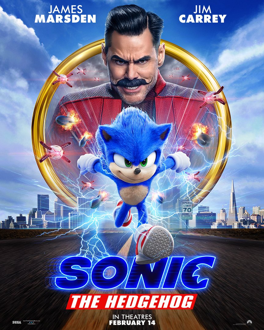 JIM CARREY JAMES MARSDEN IT 70 SONIC THE HEDGEHOG IN THEATRES FEBRUARY 14 SEBA