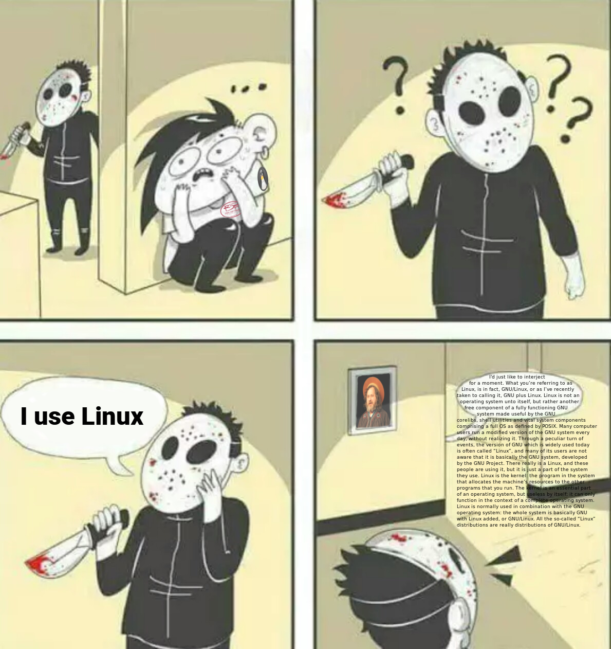 Linux Serial Killer Hiding From A Serial Killer Know Your Meme