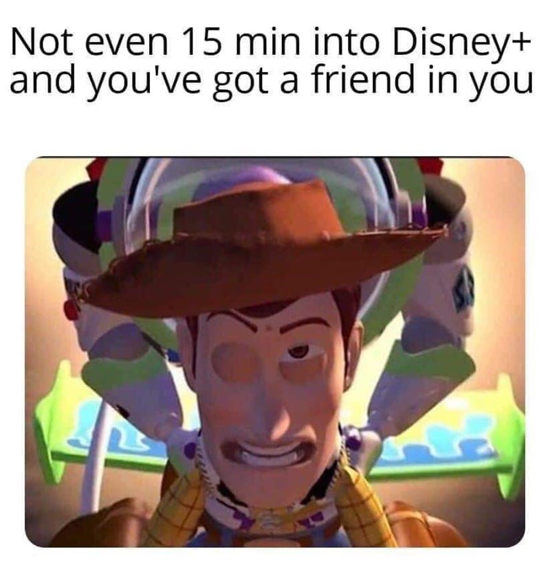 Not even 15 min into Disney+ and you've got a friend in you