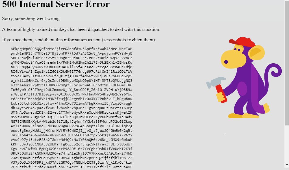 500 internal server error