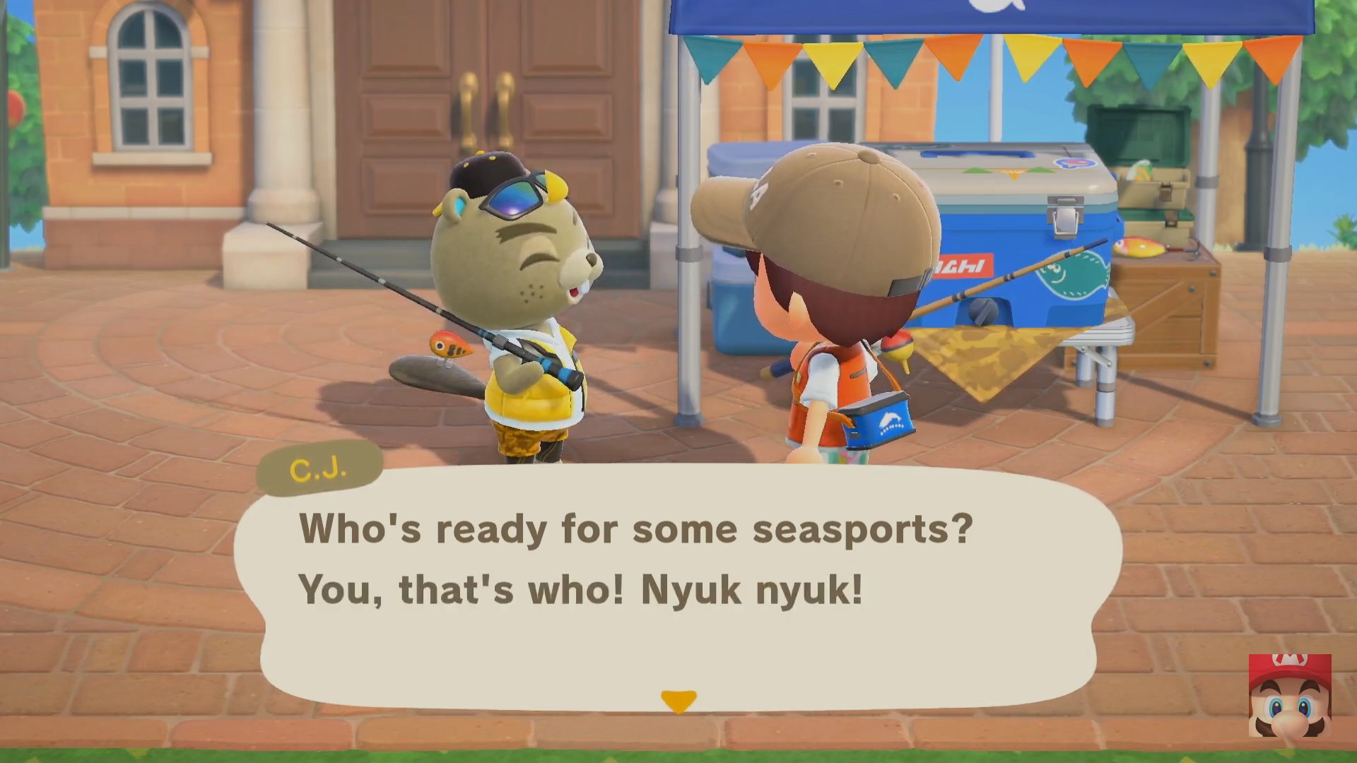 C.J. Who's ready for some seasports? You, that's who! Nyuk nyuk!