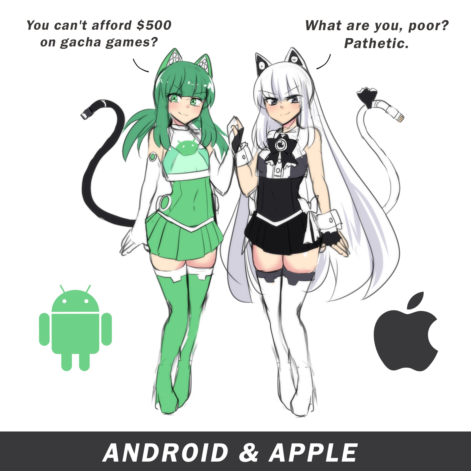 You can't afford $500 What are you, poor? on gacha games? Pathetic. ANDROID & APPLE