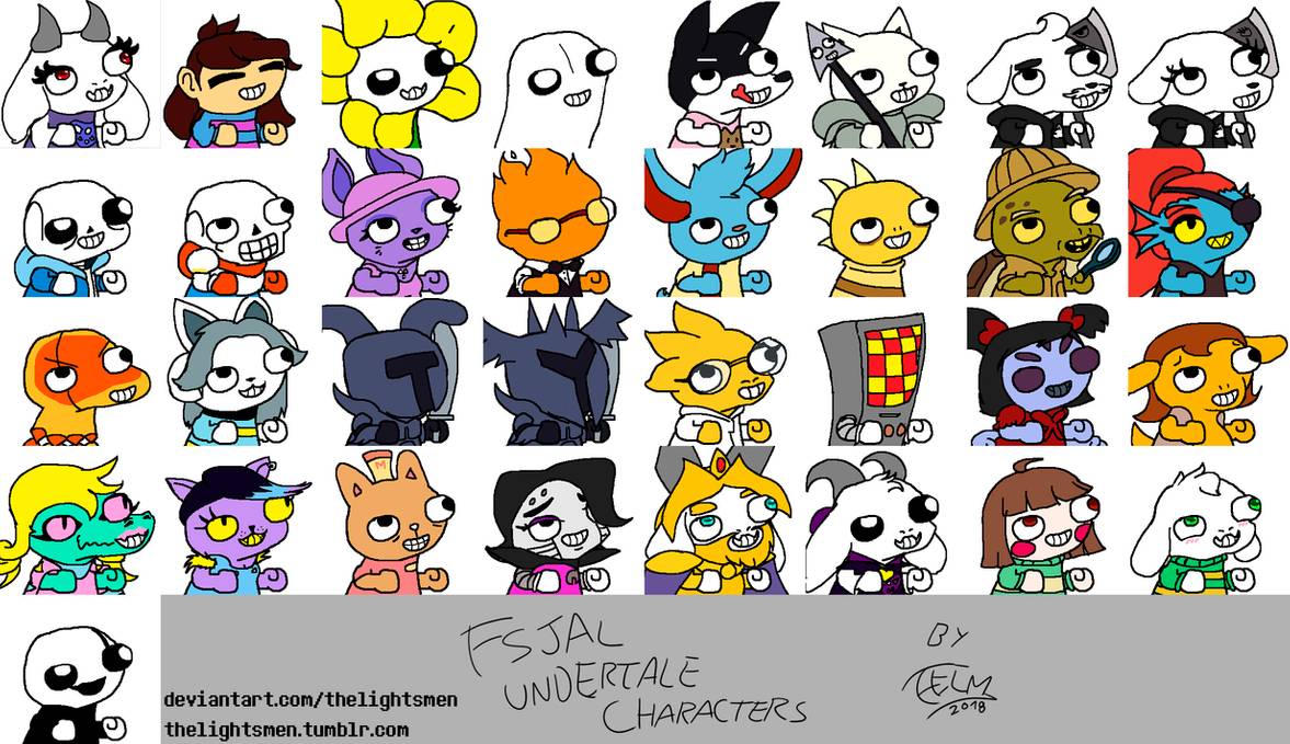 FSJAL UNDERTALE CHARACTERS BY deviantart.com/thelightsmen thelightsmen.tumblr.com ELM 2018