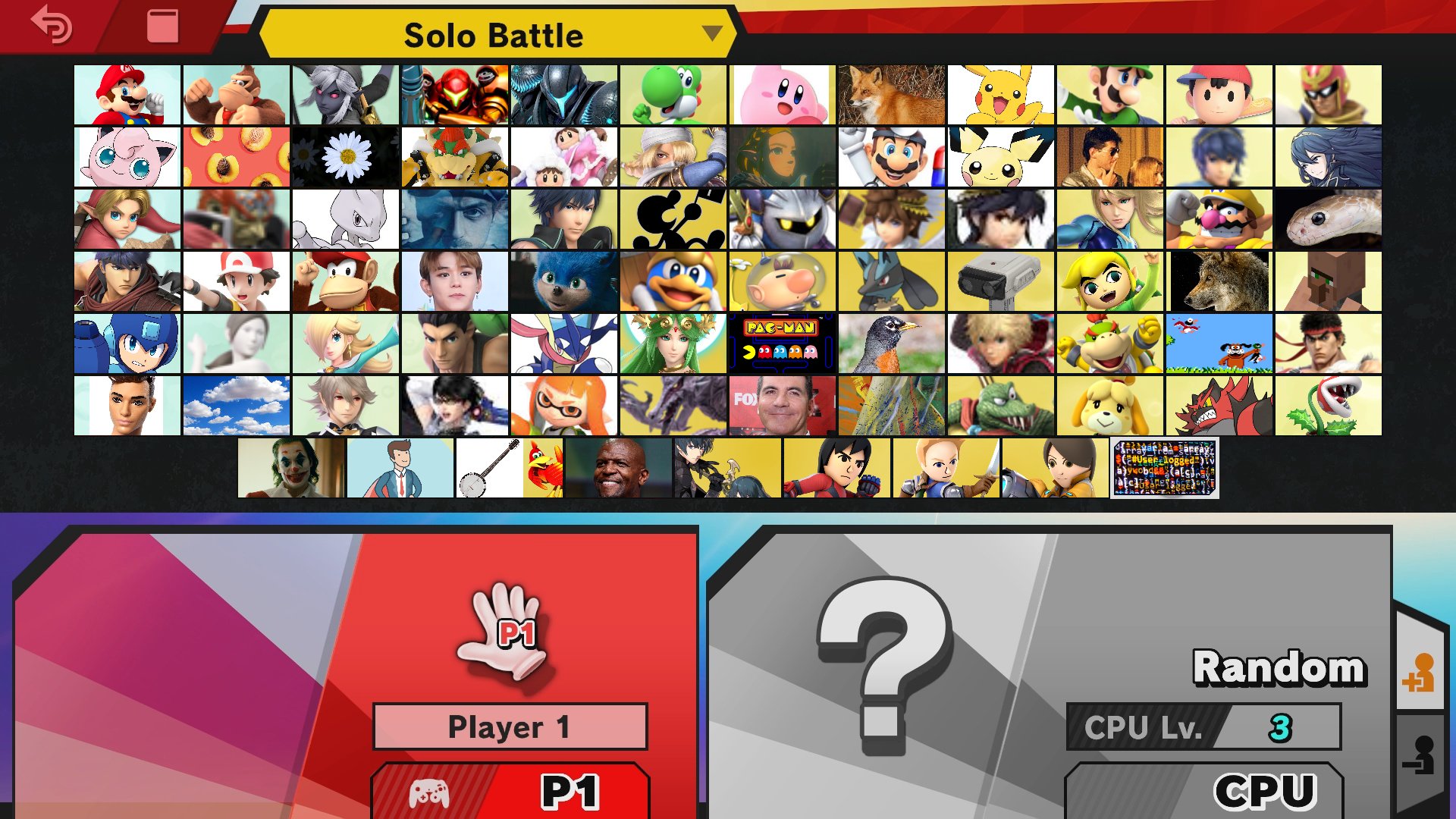 The Character Select Screen But Every Fighters Render Is Replaced With The First Image Result 