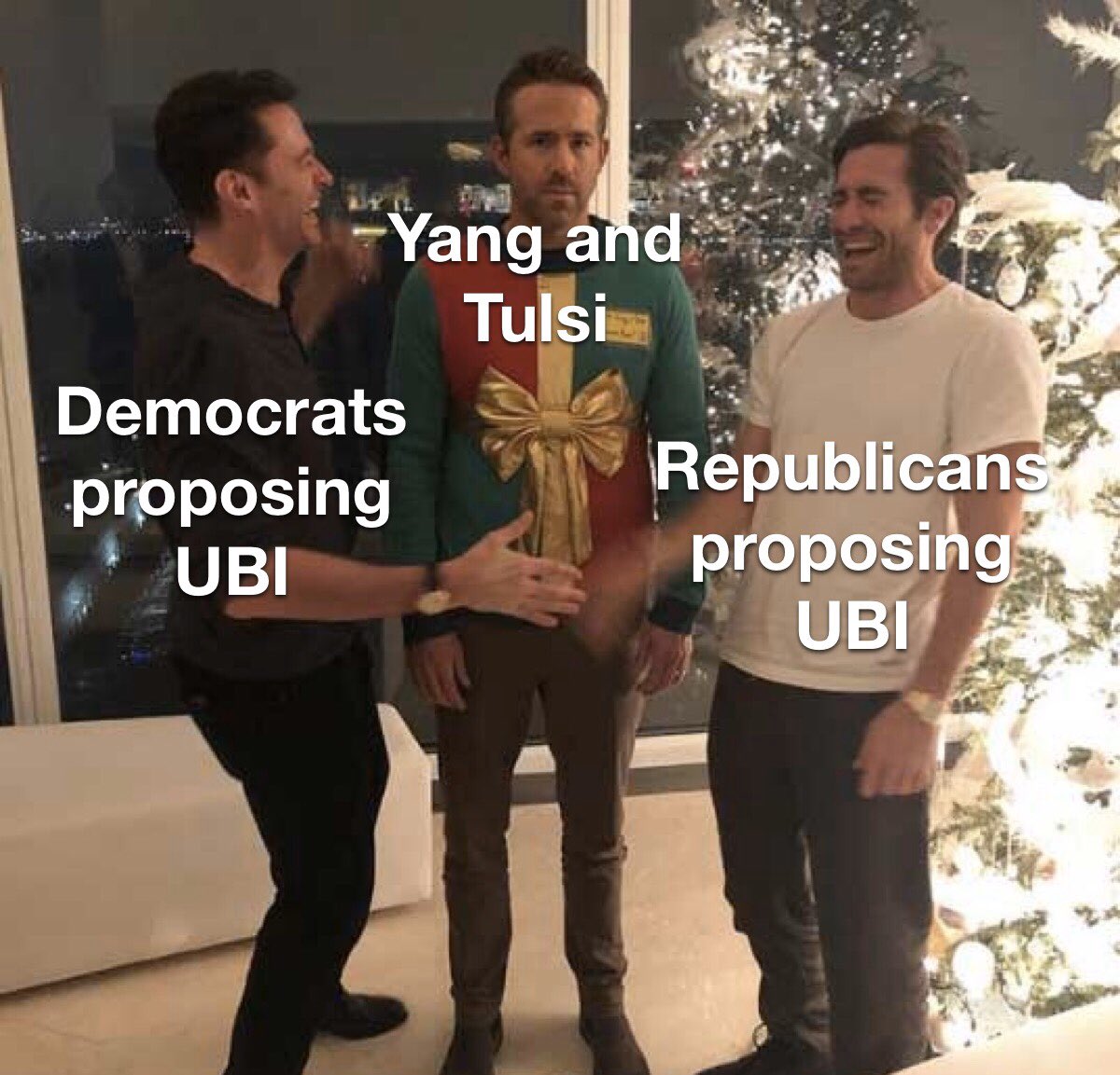 Yang and Tulsi Democrats proposing UBI Republicans proposing UBI