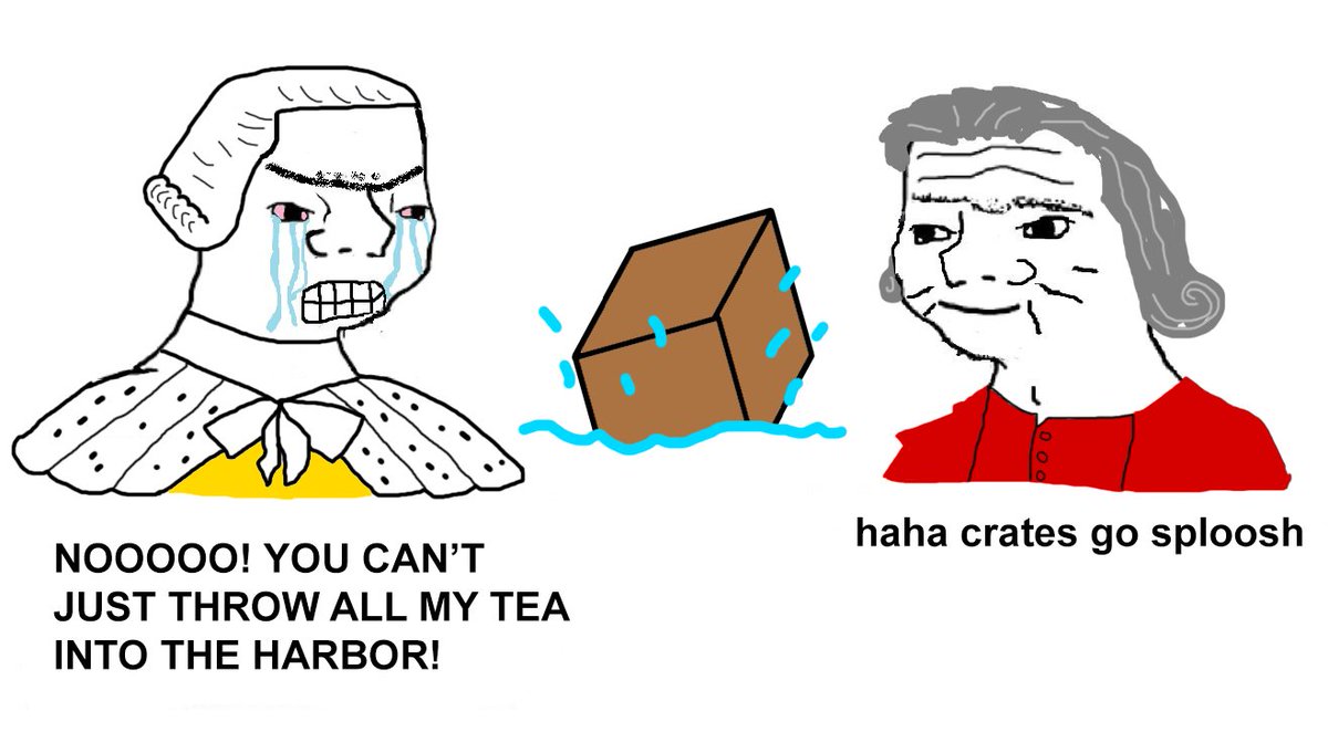 haha crates go sploosh NO0000! YOU CAN'T JUST THROW ALL MY TEA INTO THE HARBOR!