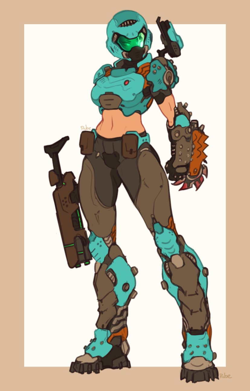 Context:
"Crash is character from Quake. A girl bot wearing Doomguy's armour. She was apparently his instructor at one point.":https://quake.fandom.com/wiki/Crash