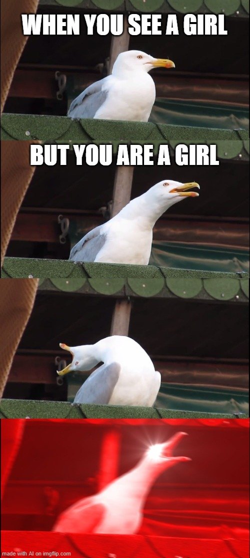 WHEN YOU SEE A GIRL BUT YOU ARE A GIRL made with Al on imgflip.com