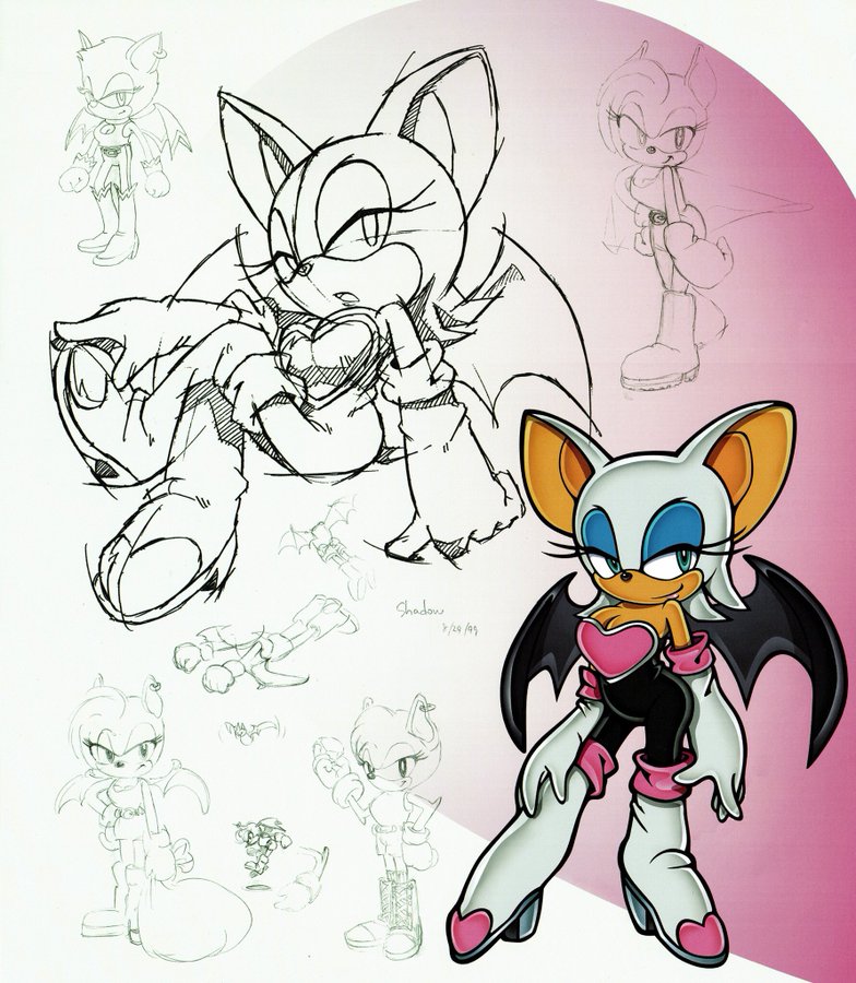 Sonic Adventure 2 - Rouge the Bat concept artwork. | Sonic the Hedgehog